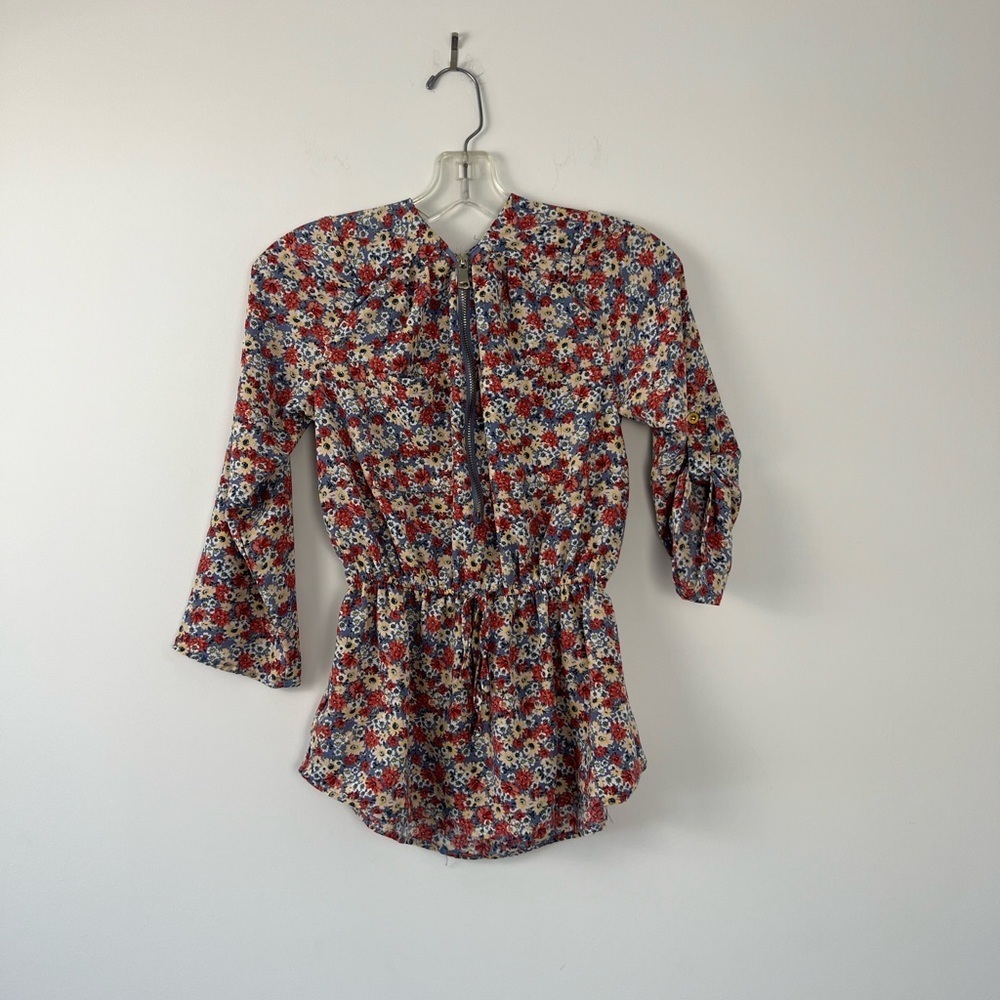 Stella Tweed Women's Floral Peplum Button-Up Blouse - XS/P